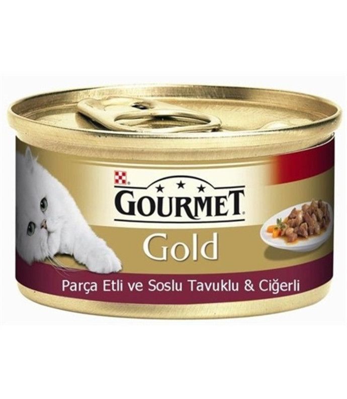 Proplan Gourmet Gold Parça Etli Soslu Tavuklu Ciğerli Kedi Konservesi